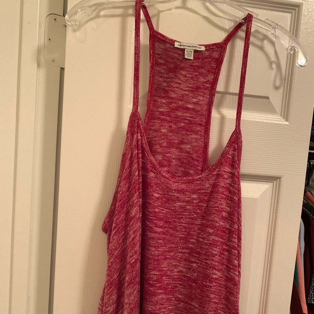 Red sweater material tank top